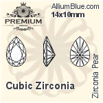 プレミアム Zirconia Pear (PM9320) 12x10mm - キュービックジルコニア