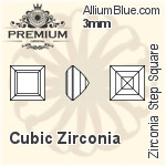 PREMIUM Zirconia Step Square (PM9427) 6.5mm - Cubic Zirconia