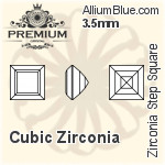 PREMIUM Zirconia Step Square (PM9427) 4.5mm - Cubic Zirconia