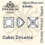 プレミアム Zirconia Tapered Baguette (PM9503) 4x2x1.5mm - キュービックジルコニア