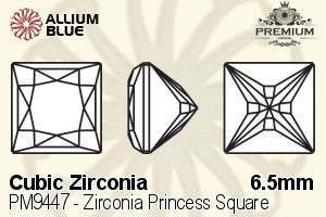 PREMIUM CRYSTAL Zirconia Princess Square 6.5mm Zirconia Canary Yellow