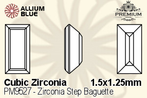 PREMIUM Zirconia Step Baguette (PM9527) 1.5x1.25mm - Cubic Zirconia