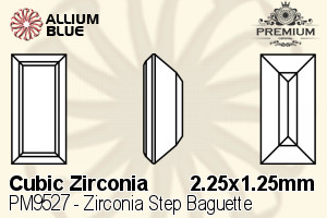 PREMIUM Zirconia Step Baguette (PM9527) 2.25x1.25mm - Cubic Zirconia - Haga Click en la Imagen para Cerrar