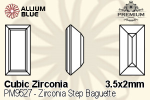プレミアム Zirconia Step Baguette (PM9527) 3.5x2mm - キュービックジルコニア