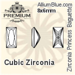 PREMIUM Zirconia Princess Baguette (PM9547) 12x8mm - Cubic Zirconia
