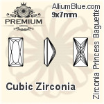 PREMIUM Zirconia Princess Baguette (PM9547) 16x12mm - Cubic Zirconia