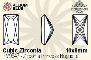 PREMIUM CRYSTAL Zirconia Princess Baguette 10x8mm Zirconia Lavender