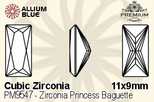 PREMIUM CRYSTAL Zirconia Princess Baguette 11x9mm Zirconia Amethyst