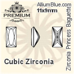 PREMIUM Zirconia Princess Baguette (PM9547) 10x8mm - Cubic Zirconia
