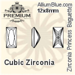 PREMIUM Zirconia Princess Baguette (PM9547) 9x7mm - Cubic Zirconia