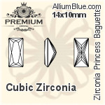 PREMIUM Zirconia Princess Baguette (PM9547) 12x10mm - Cubic Zirconia
