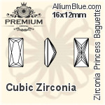 PREMIUM Zirconia Princess Baguette (PM9547) 14x12mm - Cubic Zirconia