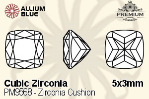 PREMIUM CRYSTAL Zirconia Cushion 5x3mm Zirconia Olive Yellow