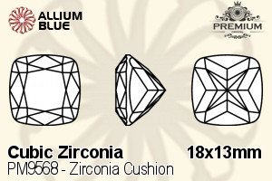 PREMIUM CRYSTAL Zirconia Cushion 18x13mm Zirconia Olive Yellow