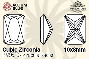 PREMIUM CRYSTAL Zirconia Radiant 10x8mm Zirconia Blue Topaz