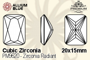 PREMIUM CRYSTAL Zirconia Radiant 20x15mm Zirconia White