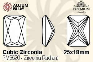 PREMIUM CRYSTAL Zirconia Radiant 25x18mm Zirconia Golden Yellow