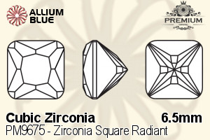 プレミアム Zirconia Square Radiant (PM9675) 6.5mm - キュービックジルコニア