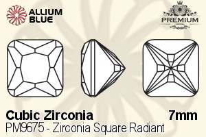PREMIUM CRYSTAL Zirconia Square Radiant 7mm Zirconia Blue Sapphire