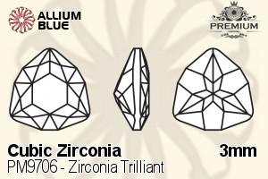 PREMIUM CRYSTAL Zirconia Trilliant 3mm Zirconia Tanzanite