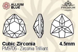 プレミアム Zirconia Trilliant (PM9706) 4.5mm - キュービックジルコニア - ウインドウを閉じる