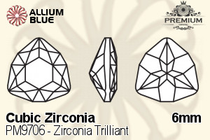 PREMIUM CRYSTAL Zirconia Trilliant 6mm Zirconia Olive Yellow
