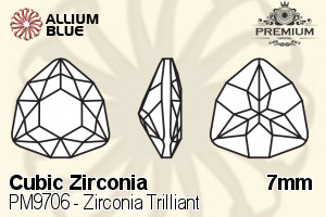 PREMIUM CRYSTAL Zirconia Trilliant 7mm Zirconia White