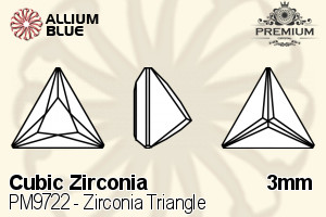 PREMIUM CRYSTAL Zirconia Triangle 3mm Zirconia Blue Topaz