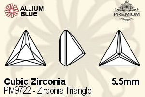 PREMIUM CRYSTAL Zirconia Triangle 5.5mm Zirconia White