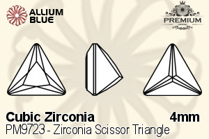 PREMIUM CRYSTAL Zirconia Scissor Triangle 4mm Zirconia Lavender