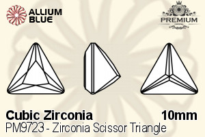 PREMIUM CRYSTAL Zirconia Scissor Triangle 10mm Zirconia Apple Green