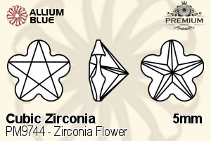プレミアム Zirconia Flower (PM9744) 5mm - キュービックジルコニア