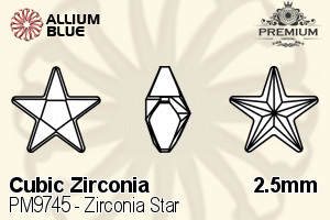 PREMIUM CRYSTAL Zirconia Star 2.5mm Zirconia Golden Yellow
