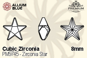 PREMIUM CRYSTAL Zirconia Star 8mm Zirconia Pink