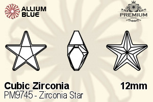 PREMIUM CRYSTAL Zirconia Star 12mm Zirconia Black