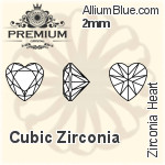 プレミアム Zirconia Heart (PM9800) 4mm - キュービックジルコニア