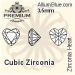 プレミアム Zirconia Heart (PM9800) 4.5mm - キュービックジルコニア