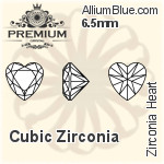 プレミアム Zirconia Heart (PM9800) 6mm - キュービックジルコニア