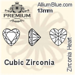 PREMIUM Zirconia Heart (PM9800) 14mm - Cubic Zirconia