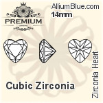 PREMIUM Zirconia Heart (PM9800) 12mm - Cubic Zirconia