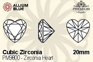 プレミアム Zirconia Heart (PM9800) 20mm - キュービックジルコニア