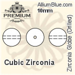 プレミアム Zirconia Globe (Drilled) (PM9810) 12mm - キュービックジルコニア
