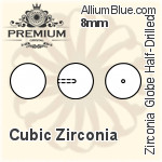 PREMIUM Zirconia Globe (Half Drilled) (PM9818) 10mm - Cubic Zirconia