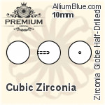 PREMIUM Zirconia Globe (Half Drilled) (PM9818) 8mm - Cubic Zirconia
