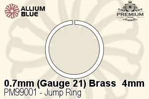 Jump Ring (PM99001) ⌀4mm - 0.7mm (Gauge 21) Brass