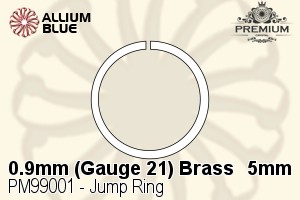 Jump Ring (PM99001) ⌀5mm - 0.9mm (Gauge 21) Brass - Click Image to Close