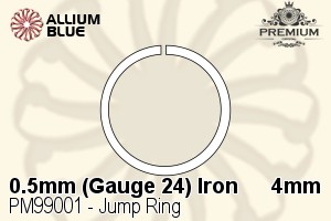 Jump Ring (PM99001) ⌀4mm - 0.5mm (Gauge 24) Iron - Click Image to Close