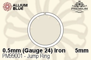 Jump Ring (PM99001) ⌀5mm - 0.5mm (Gauge 24) Iron - Haga Click en la Imagen para Cerrar