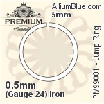Jump Ring (PM99001) ⌀5mm - 0.9mm (Gauge 19) Iron