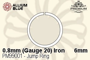 Jump Ring (PM99001) ⌀6mm - 0.8mm (Gauge 20) アイアン